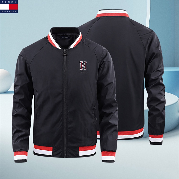 Tommy100% Áo Khoác Bóng Chày Nam Thời Trang