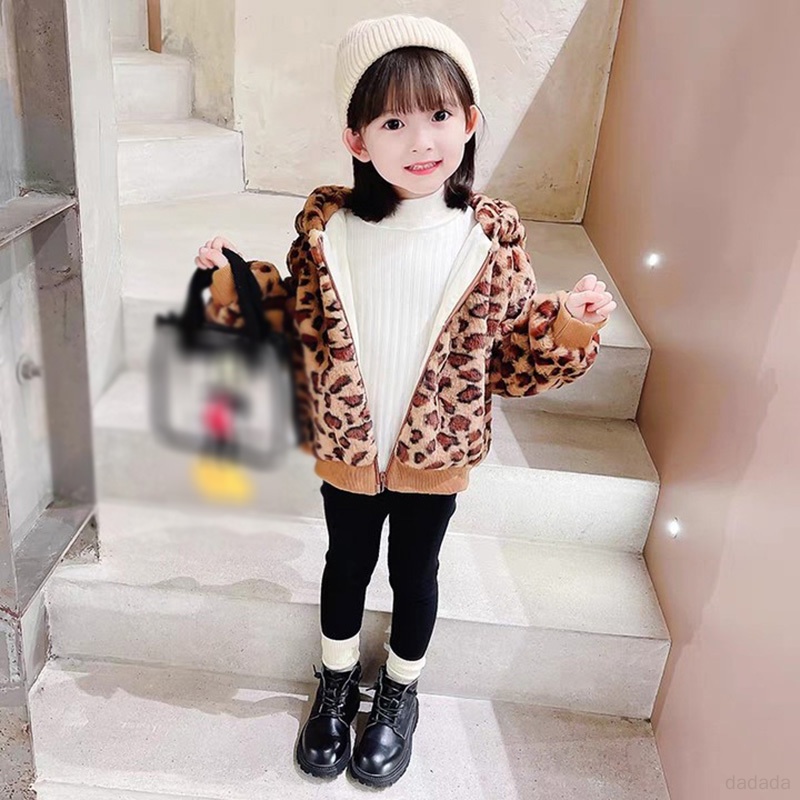 Áo Khoác cotton Họa Tiết Da Báo Thời Trang Thu Đông Dành Cho Bé Trai Và Bé Gái plus