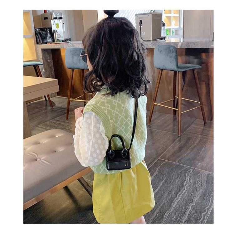 Chic joy Túi Đeo Chéo pu markron mini Dễ Thương Thời Trang Mạng Màu Đỏ Phương Tây Phiên Bản Hàn Quốc Cho Trẻ Em