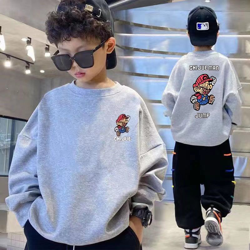 Áo Sweater Mỏng Cổ Tròn Thời Trang Xuân Thu 2023 Phong Cách Mới Cho Bé Trai