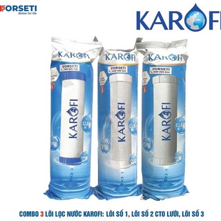 Bộ 3 lõi lọc thô karofi 123 lõi số 2 cto gac dùng cho các máy lọc karofi o-p1310, s-s038, u95, u05....