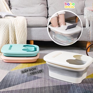 Chậu ngâm chân gấp gọn massage sức khỏe tại nhà xô ngâm chân cách nhiệt có giá đỡ điện thoại có nắp bồn ngâm chân (TM12)