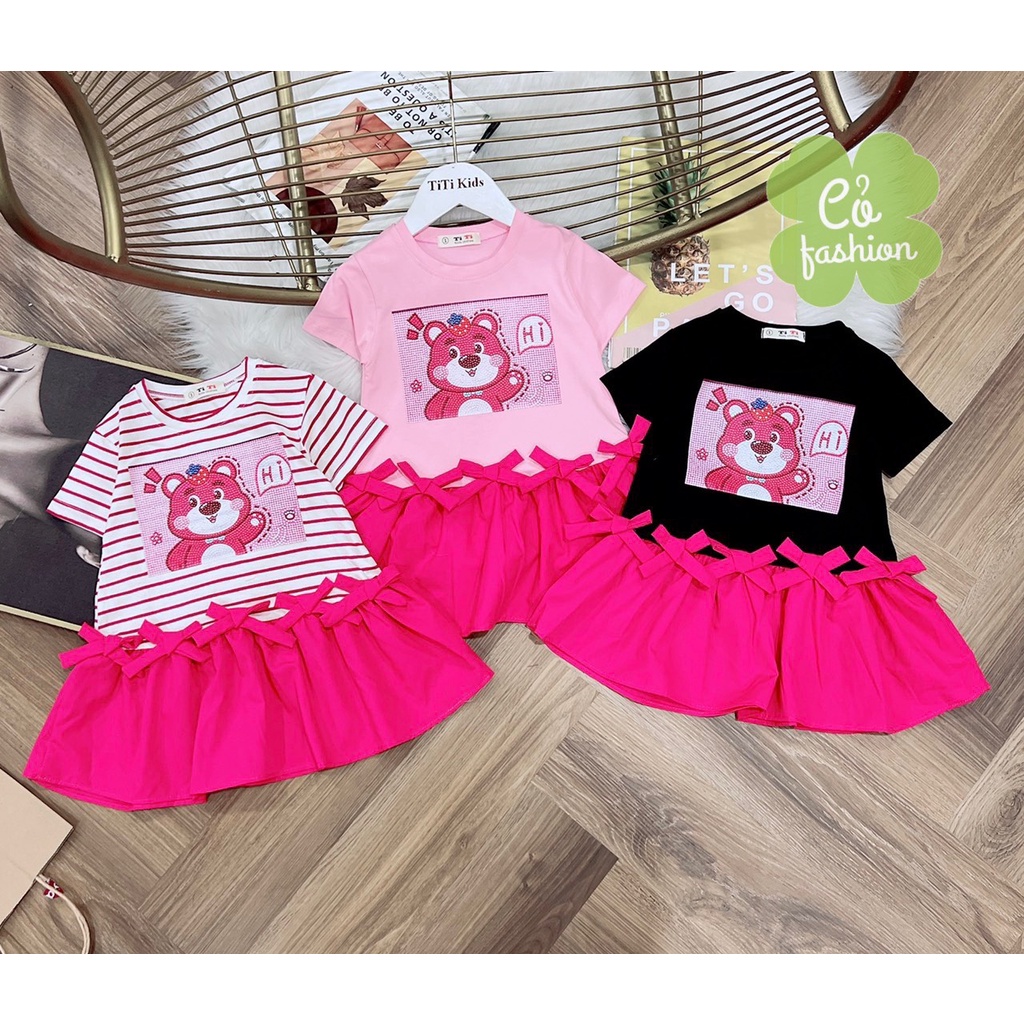 Váy gấu dâu cho bé gái siêu mềm mát siêu dễ thương Cỏ fashion