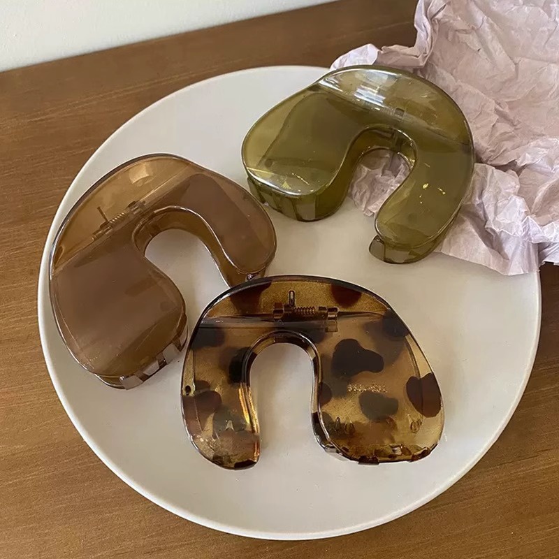 Kẹp Tóc Chữ u Bằng acrylic Phong Cách vintage Cho Nữ