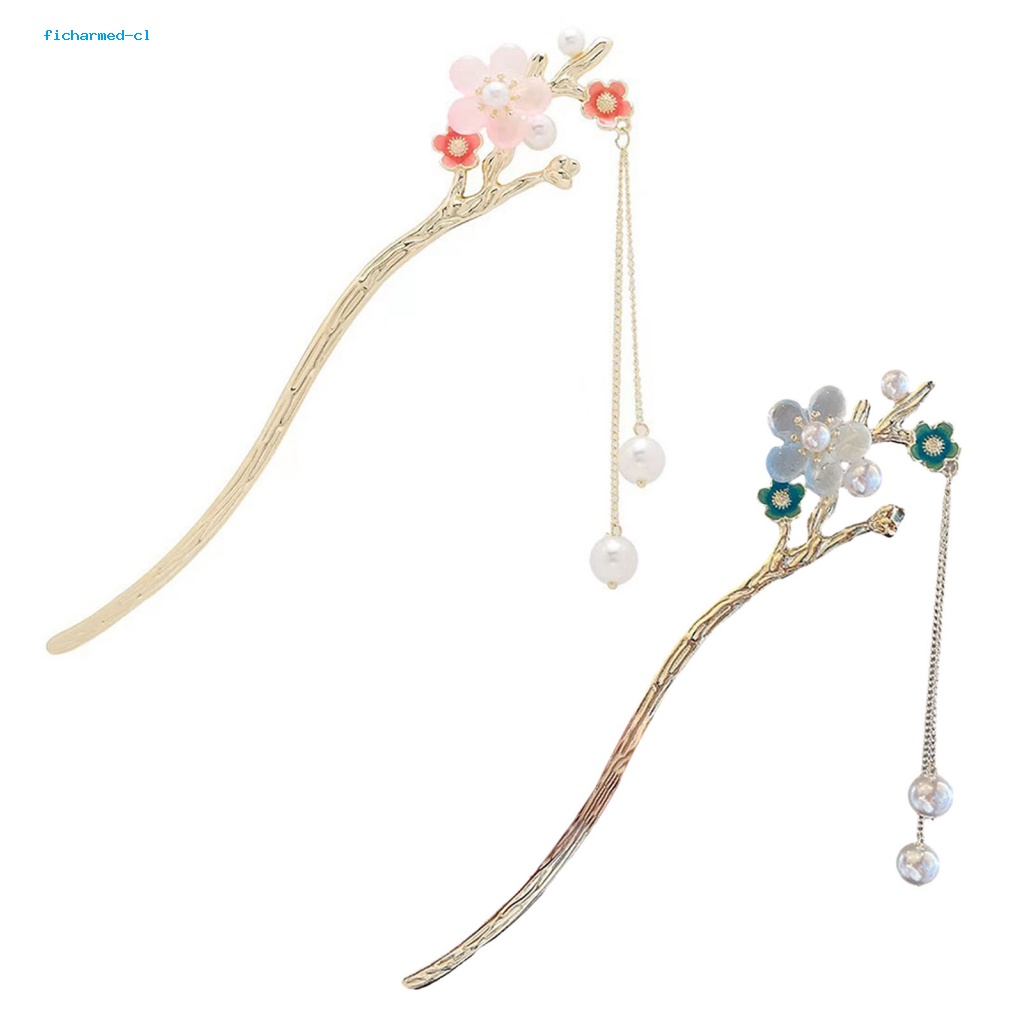 Fc * Trâm Cài Tóc Kim Loại Đính Ngọc Trai Giả Phong Cách Trung Hoa Thanh Lịch Thích Hợp Làm Quà Tặng Cho Đám Nam