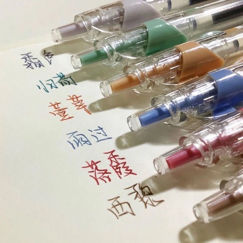 Set 6 Bút Mực gel Ngòi 0.5mm Nhiều Màu Sắc Phong Cách vintage