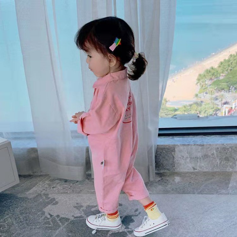 Bộ Đồ Liền Dài Tay Thời Trang Xuân Thu Cho Trẻ Em Gái