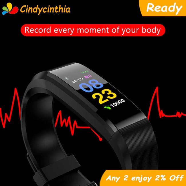 Cici Đồng Hồ Thông Minh 115plus Chống Thấm Nước Màn Hình Cảm Ứng 0.96 inch