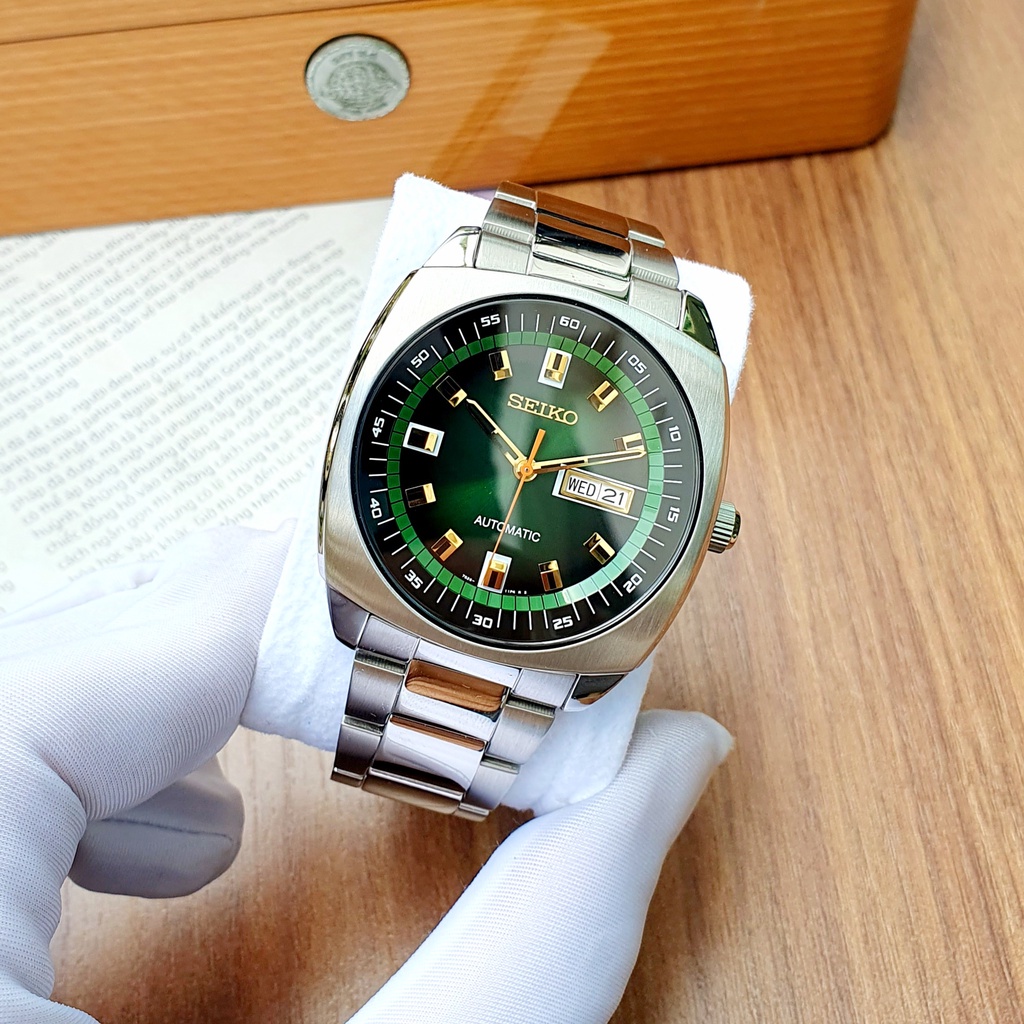 Đồng hồ chính hãng nam SEIKO Recraft Automatic Green Dial SNKM97- Máy cơ tự động - Kính cứng Chính Hãng