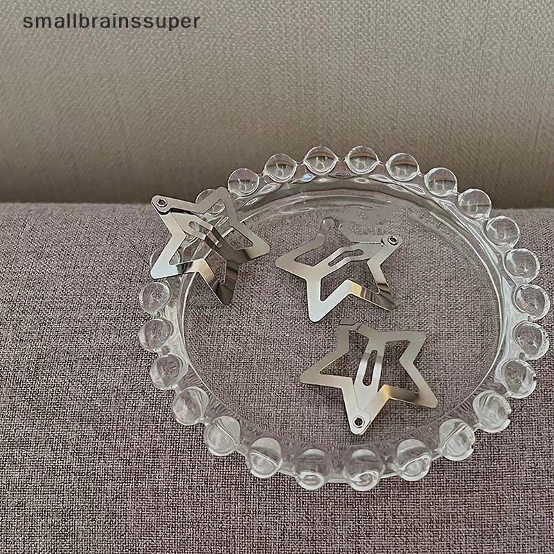 Smallbrainssuper Set 5 Kẹp Tóc Kim Loại Hình Ngôi Sao Màu Bạc Thời Trang Cho Nữ