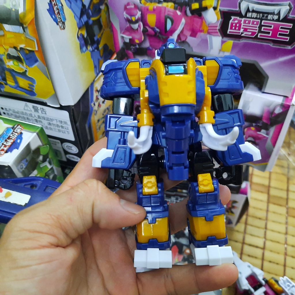 Mô hình Robot chiến Binh Thú miniforce biệt đội siêu nhân nhí mùa 4 mini cỡ nhỏ đồ chơi trẻ em có tặng xe