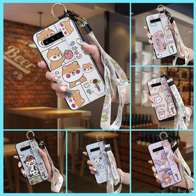 Ring Dirt-resistant Phone Case For Samsung Galaxy S10 5G/SM-G977N Wristband Cartoon Anti-dust protective Shockproof