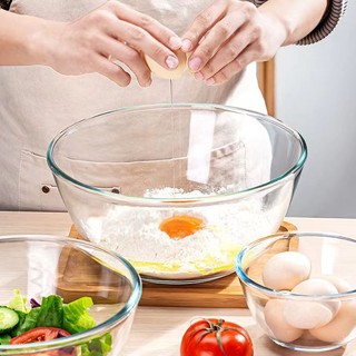 Bát thủy tinh trong suốt lò vi sóng borosilicate lò nướng bát trái cây trẻ em bát mì tôm bát salad gia đình