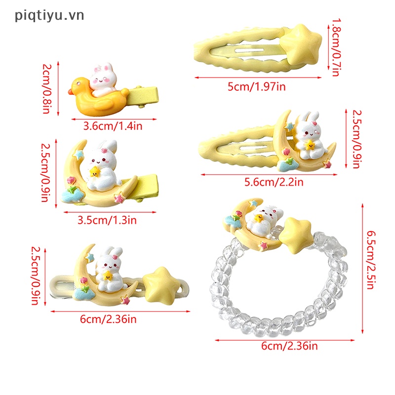 1 Kẹp Tóc Hình Thỏ / Ngôi Sao / Mặt Trăng Dễ Thương Cho Nữ vn