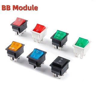 Kcd4 công tắc đèn led 4 6 chấu 2 3 gears 20a màu đen / đỏ / xanh lá
