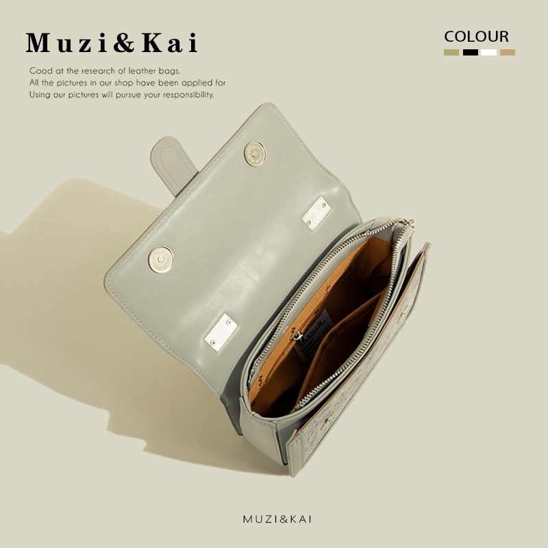 🌸Hàng Order🌸 Túi Xách Muzi&kai Chính Hãng Da Hoạ Tiết Thêu Móc Gấu Quai Xách Quai Da Đeo Sang Chảnh Nữ Tính 🌸 Quảng Châu