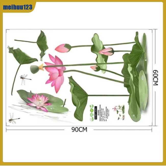 Giấy Dán Tường Tự Dính Họa Tiết Hoa Sen Phong Cách Trung Quốc Trang Trí Phòng Khách / Phòng Ngủ