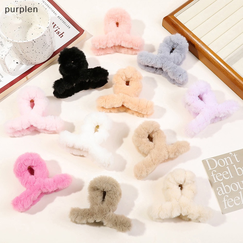 Kẹp Tóc Màu Tím Hình Vuốt Cá Mập Phủ Lông Dễ Thương Bắt Mắt