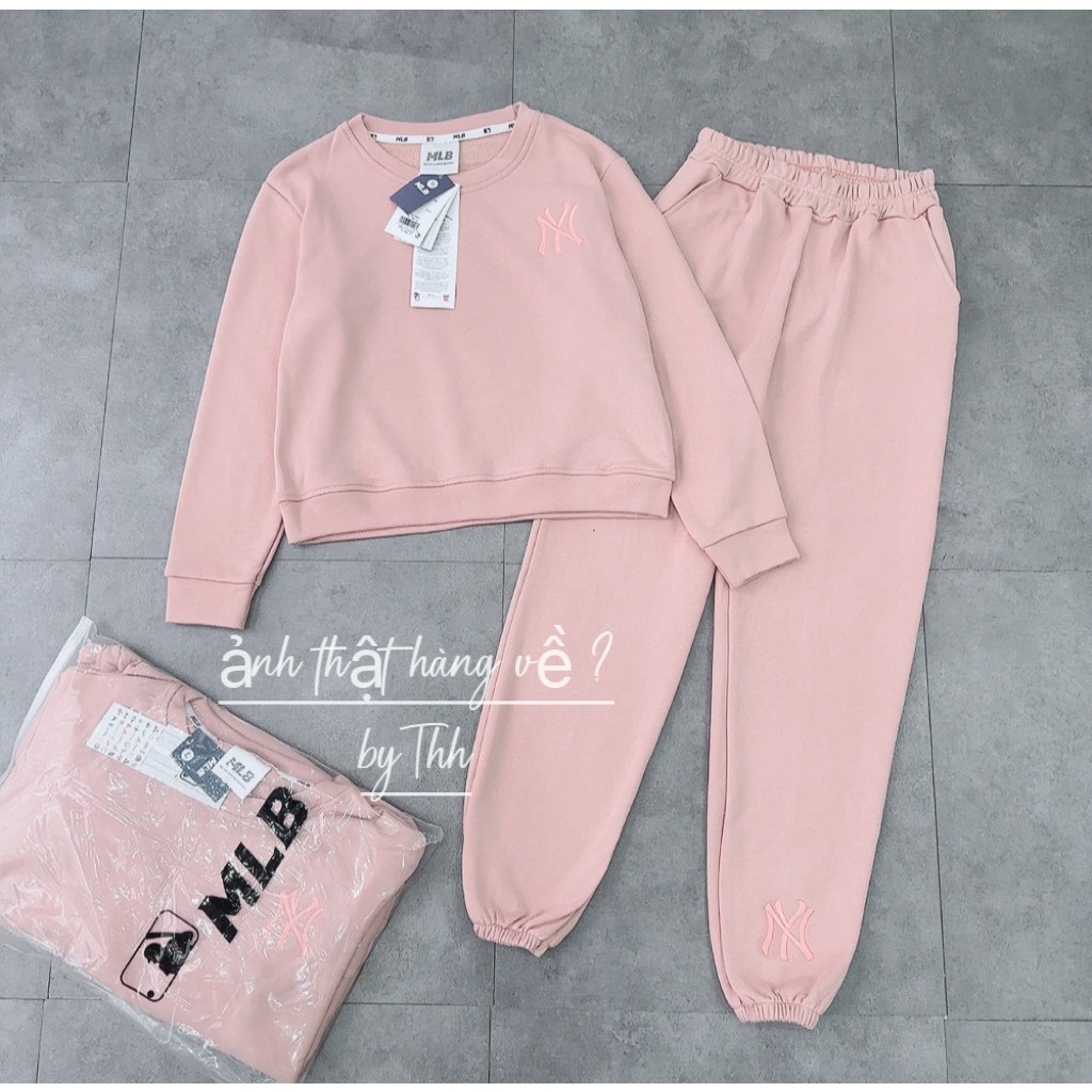 Bộ nỉ da cá thêu NY 3 màu, bộ nỉ  cho nữ