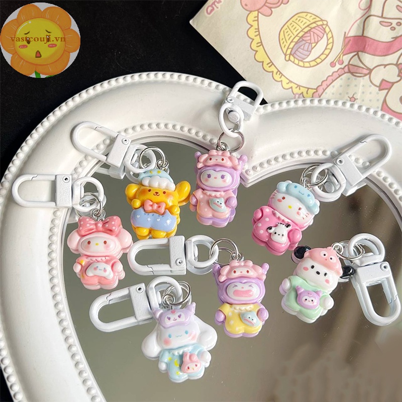 SANRIO Vastji Móc Khóa Hình Mèo kitty / melody / kuromi / melody Dễ Thương Trang Trí Ba Lô / Túi Xách / Xe Hơi vn