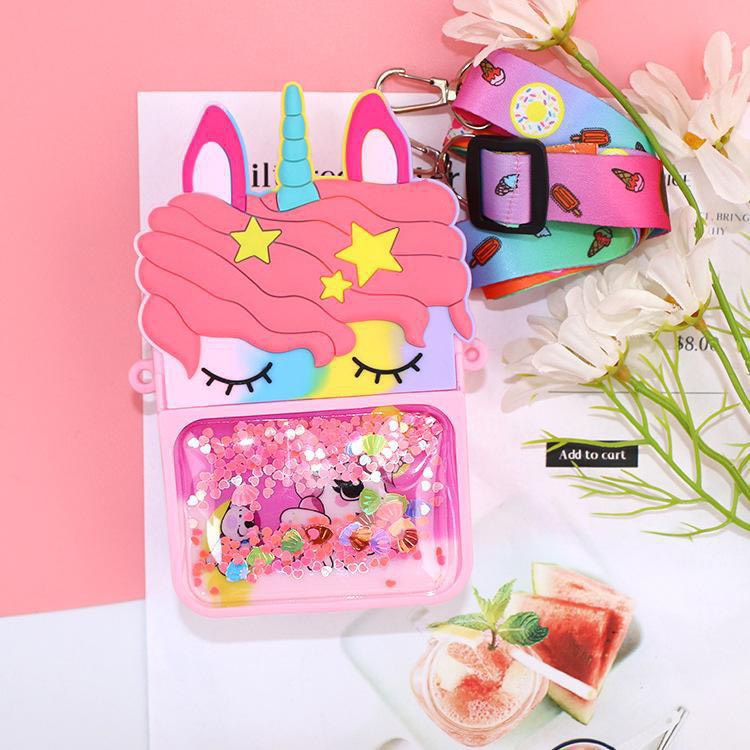 Túi xách silicon pop it kim sa hình pony kỳ lân đeo chéo thời trang đựng bao bì lì xì, mỹ phẩm