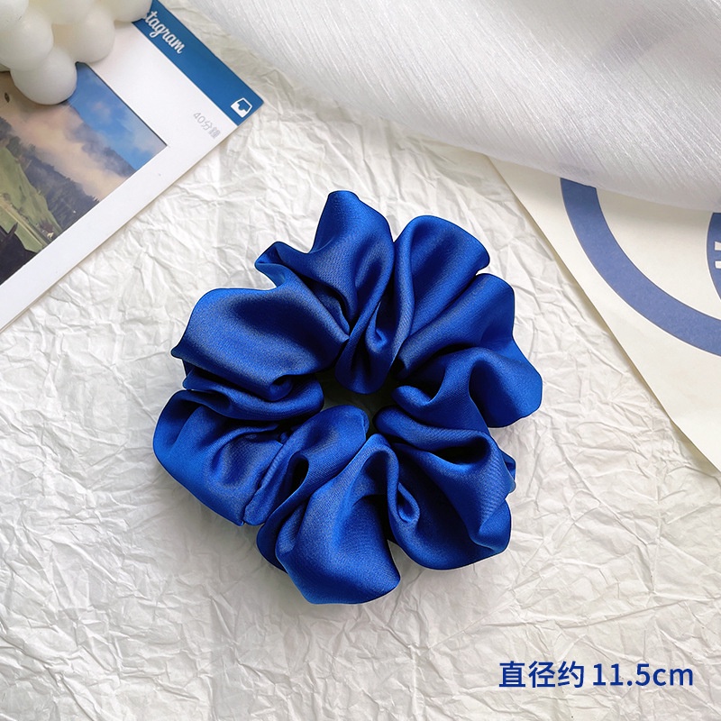 Klein Dây Buộc Tóc Vải satin Bóng Màu Xanh Dương Cỡ Lớn Thời Trang Cho Nữ