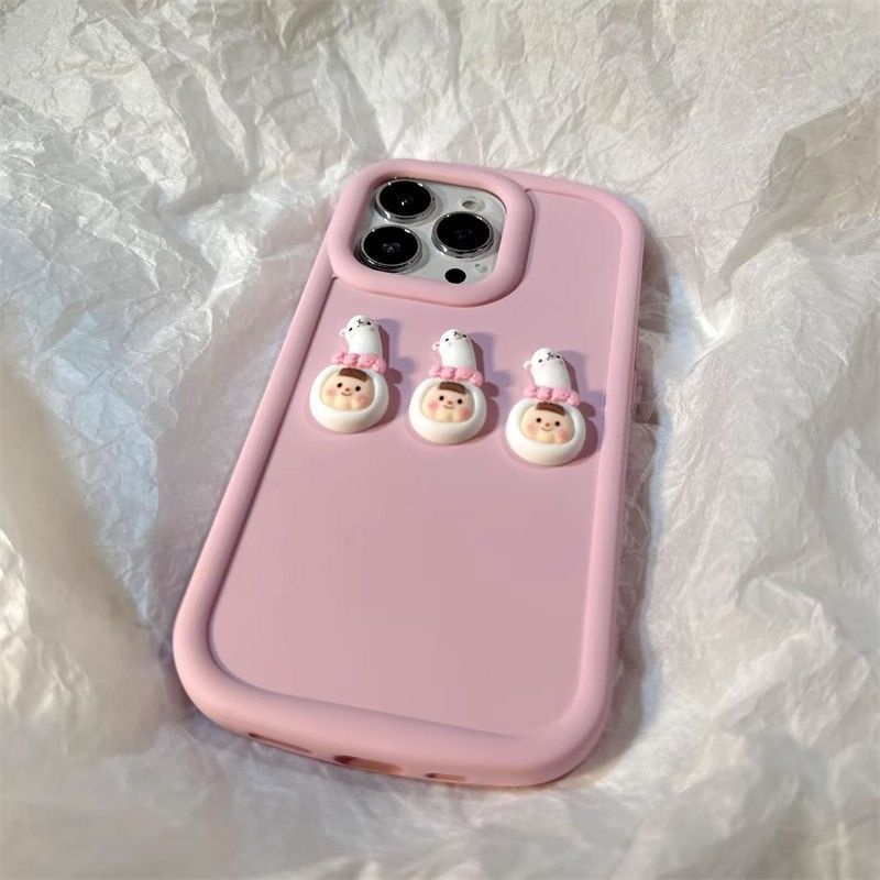Ốp Điện Thoại Ba Chiều Hình Cô Gái alpaca Cho iphone 7 7plus 8 8plus xs xr 11 12 13 14 15pro plus promax Dễ Thương
