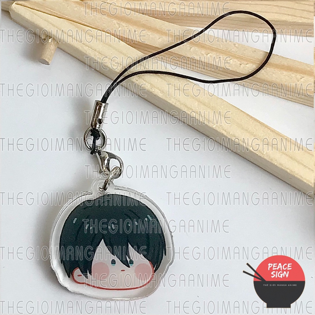 Móc dây treo điện thoại BLUE LOCK ver FACE CHIBI mica acrylic móc khóa anime bóng chuyền nagi chigiri isagi bachira