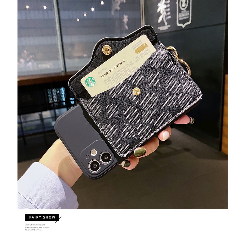 Sang Trọng Bao Da Điện Thoại Thiết Kế Ngăn Đựng Thẻ Dành Cho iphone 15 promax 14 plus 13 Ốp