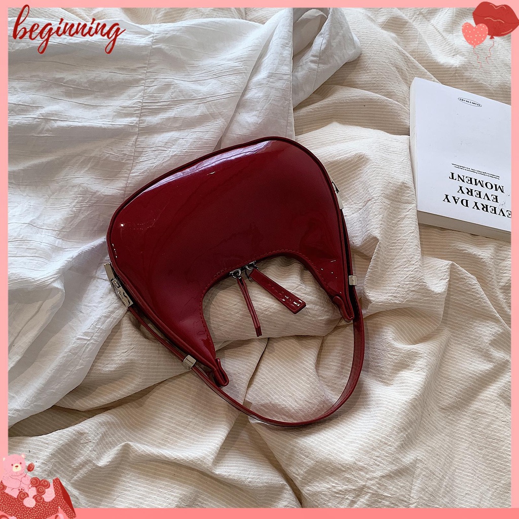 ✿ Bắt đầu ✿ Túi Da Đeo Vai Có Khóa Kéo Phong Cách vintage Thời Trang Cho Nữ