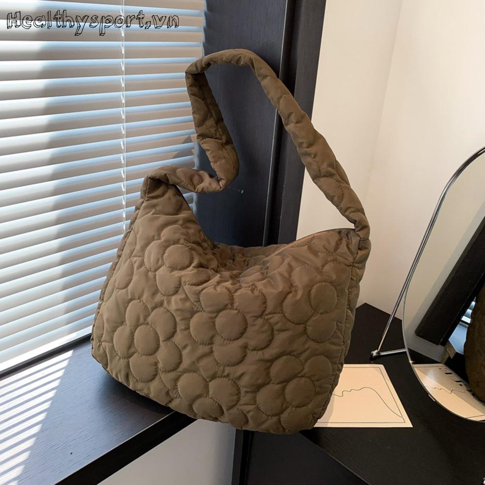 Túi tote Đeo Vai Nhồi Bông Họa Tiết Hoa Thời Trang Cho Nữ