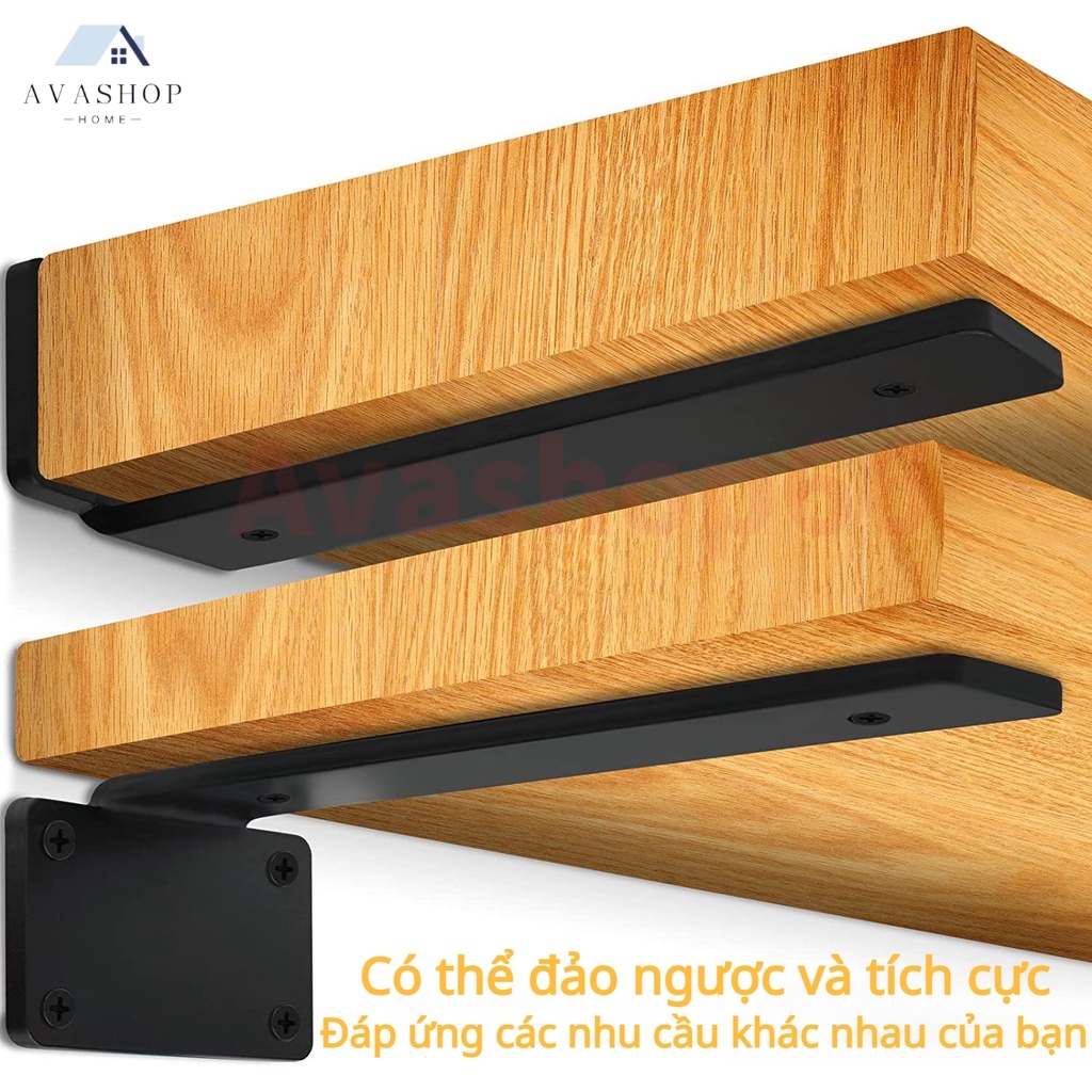 Giá đỡ kệ dấu chân chữ T , pát sắt đỡ kệ gỗ treo tường, decor trang trí,Chịu Lực 60kg-Avashop66