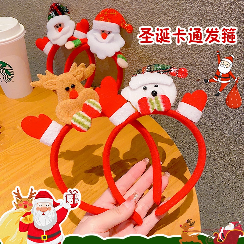 Băng Đô Cài Tóc Hình Sừng Tuần Lộc Giáng Sinh Thời Trang Cho Bé Gái