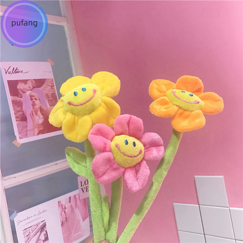 Pufang Đồ Chơi Khóa Rèm Cửa Hình Hoa Hướng Dương Mặt Cười Nhồi Bông Có Thể Uốn Cong Trang Trí Nhà Cửa vn