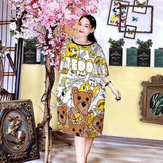(55kg đến 85kg) Đầm Suông Thun 3D Big Size Hàng Shop bao đẹp D3750