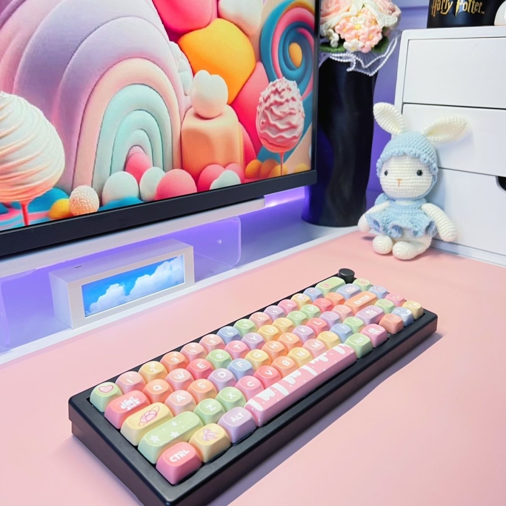 Keycap Yuncai Xiaogu, keycaps 131 phím, nhuộm thăng hoa PBT, thích hợp cho bàn phím phím 87/68/84/104/108 ​