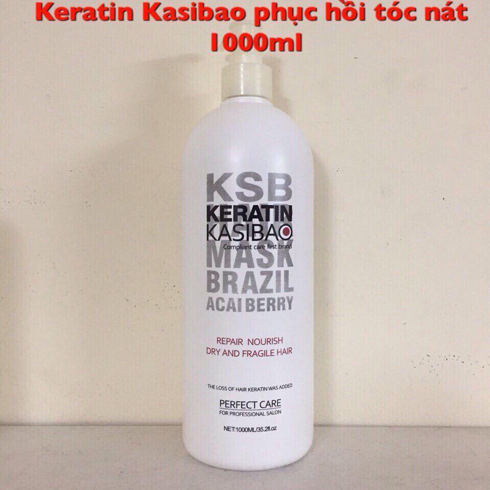 Hấp KERATIN KASIBAO KSB BRAZIL ACAI BERRY thủy phân phục hồi tóc hư tổn nặng 1000ml