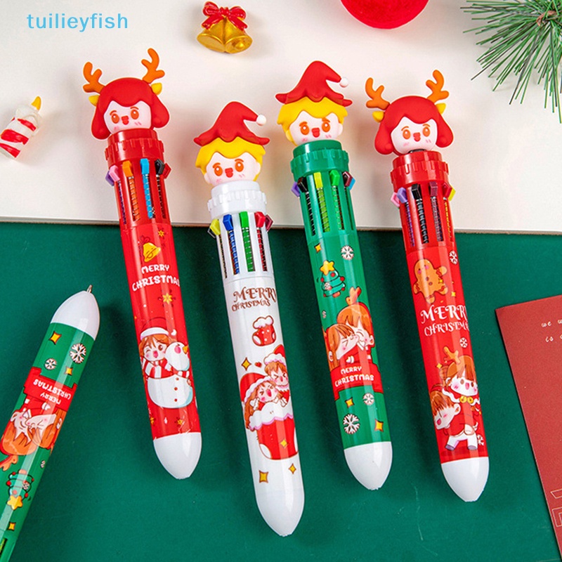 Bút Bi gel 10 Màu Hình Cây Thông Giáng Sinh Dễ Thương