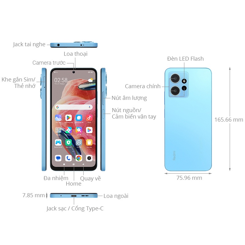 Điện thoại Xiaomi Redmi Note 12 - 5G 128GB