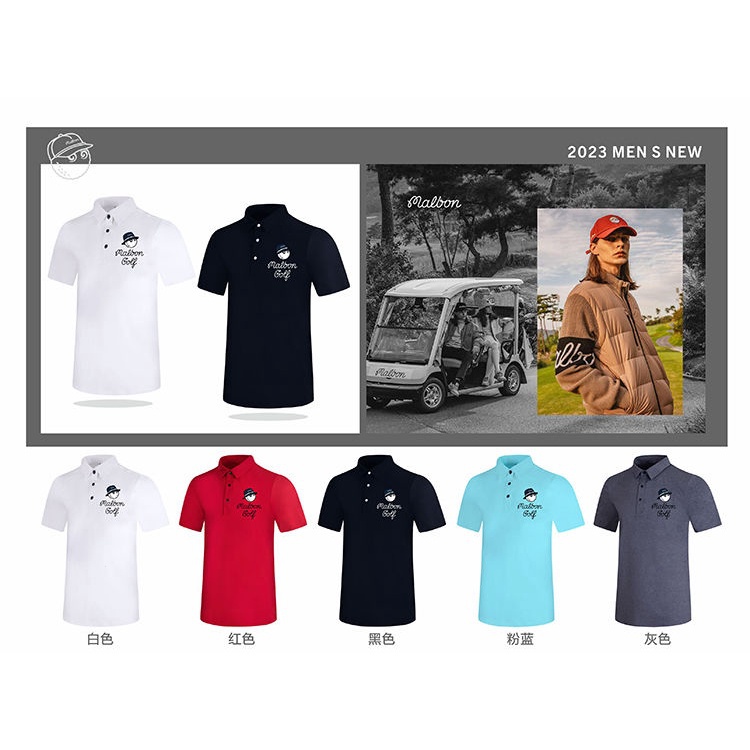 Malbon Áo Thun polo Thể Thao Tay Ngắn Nhanh Khô Thoáng Khí Thời Trang Mùa Hè Cho Nam