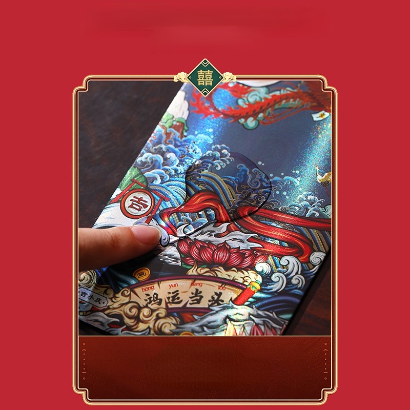 Set 6 Bao Lì Xì Mừng Năm Mới 2024 Màu Đỏ angpao Phong Cách Trung Hoa
