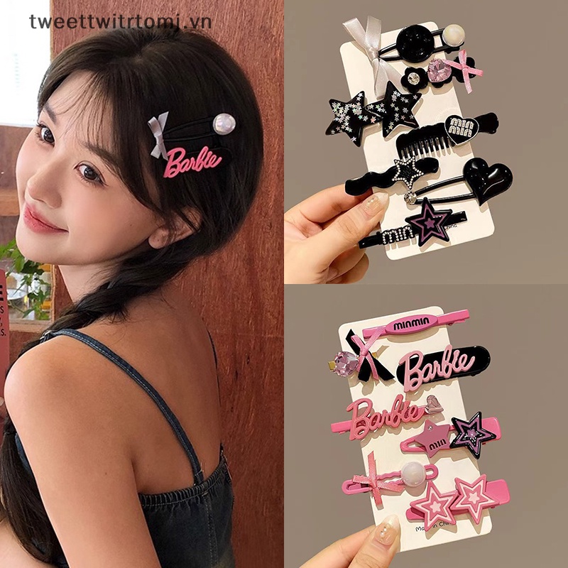 Tomj Set 7 Kẹp Tóc Hình Ngôi Sao Nơ Trái Tim Đính Đá Ngọt Ngào y2k Kẹp Tóc Mái Cho Nữ vn