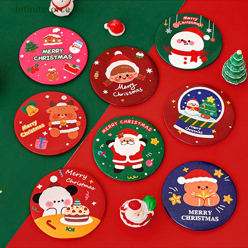 Gương Trang Điểm Cầm Tay mini Hình Tròn Họa Tiết Hoạt Hình Giáng Sinh Thích Hợp Làm Quà Tặng Cho Học Sinh