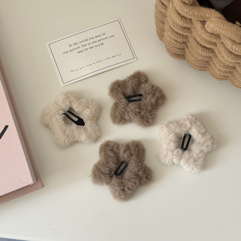 Kẹp Tóc Hình Ngôi Sao Năm Cánh Màu Cà Phê Phong Cách Mới 2023