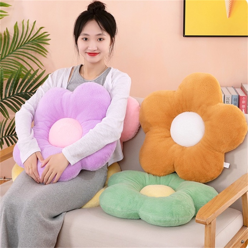 Đệm Gối Bông Mềm Màu Trơn In Hoa Cúc Cho Ghế sofa / Nhà / Văn Phòng / Xe Hơi