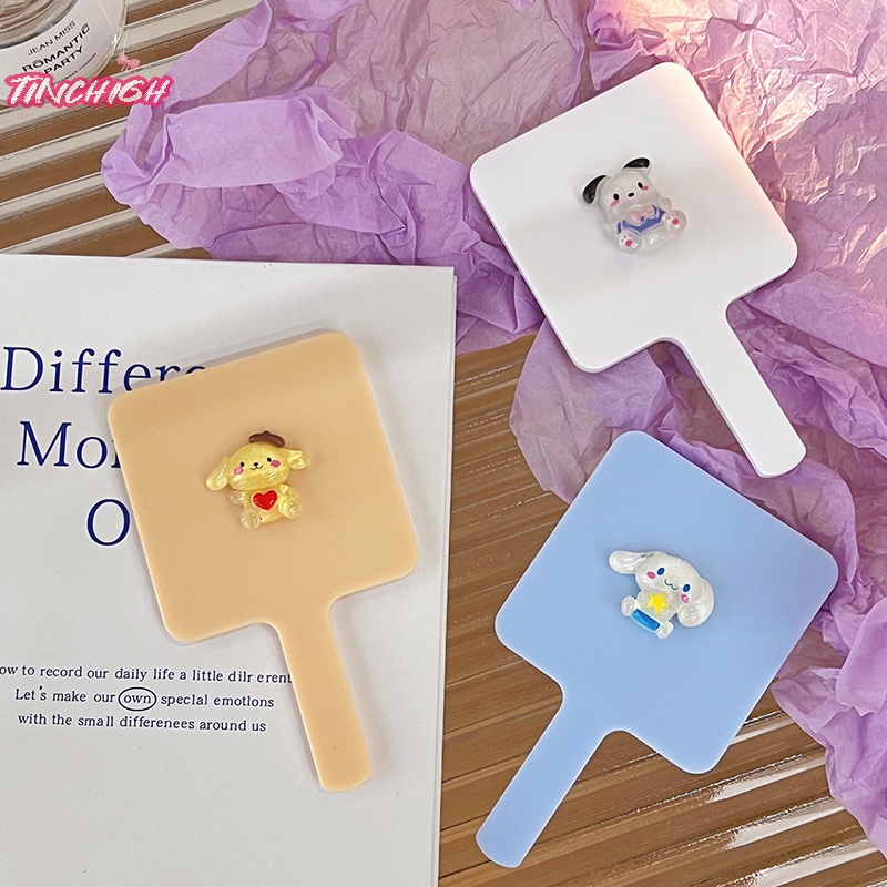 Gương Trang Điểm Cầm Tay Hình Vuông Nhỏ Gọn Họa Tiết Hoạt Hình Dễ Thương Dành Cho Nữ