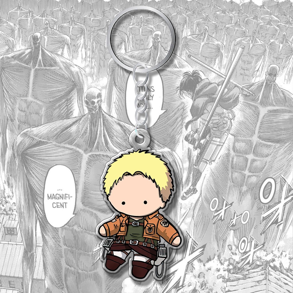 Móc khóa anime Attack on Titan nhân vật chibi Eren Yeager Levi Ackerman Reiner Erwin Annie Manga Hoạt Hình Nhật Bản
