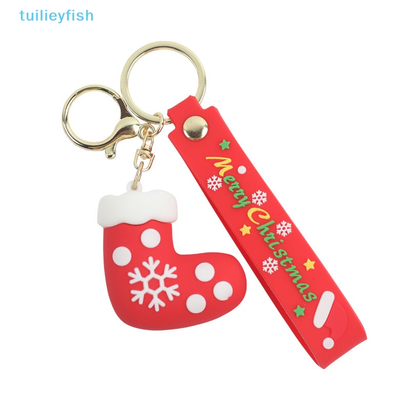 Móc Chìa Khóa Bằng Cao Su Mềm Hình Ông Già Noel / Người Tuyết / Tuần Lộc Dễ Thương Làm Quà Tặng Giáng Sinh