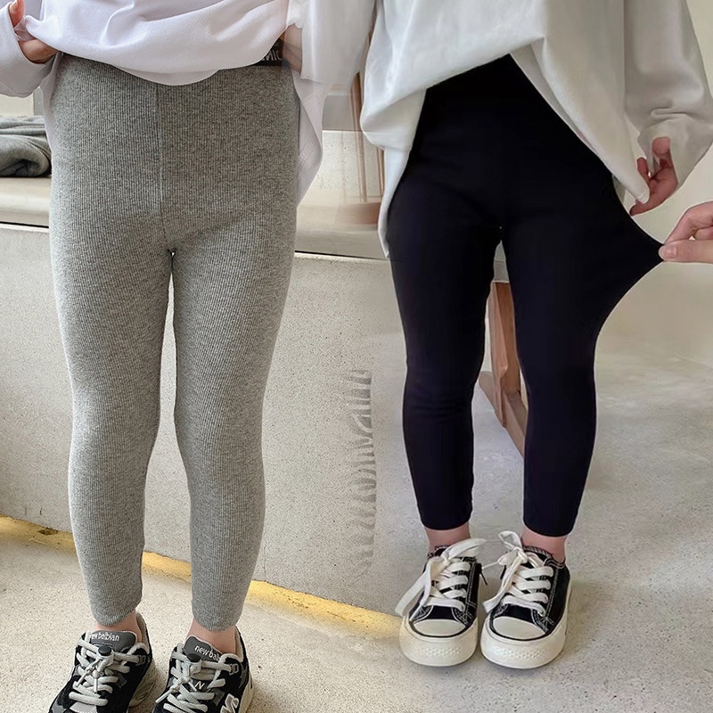 Quần Legging Lót Nhung Ấm Áp Thời Trang Thu Đông Phong Cách Hàn Quốc Cho Bé Gái