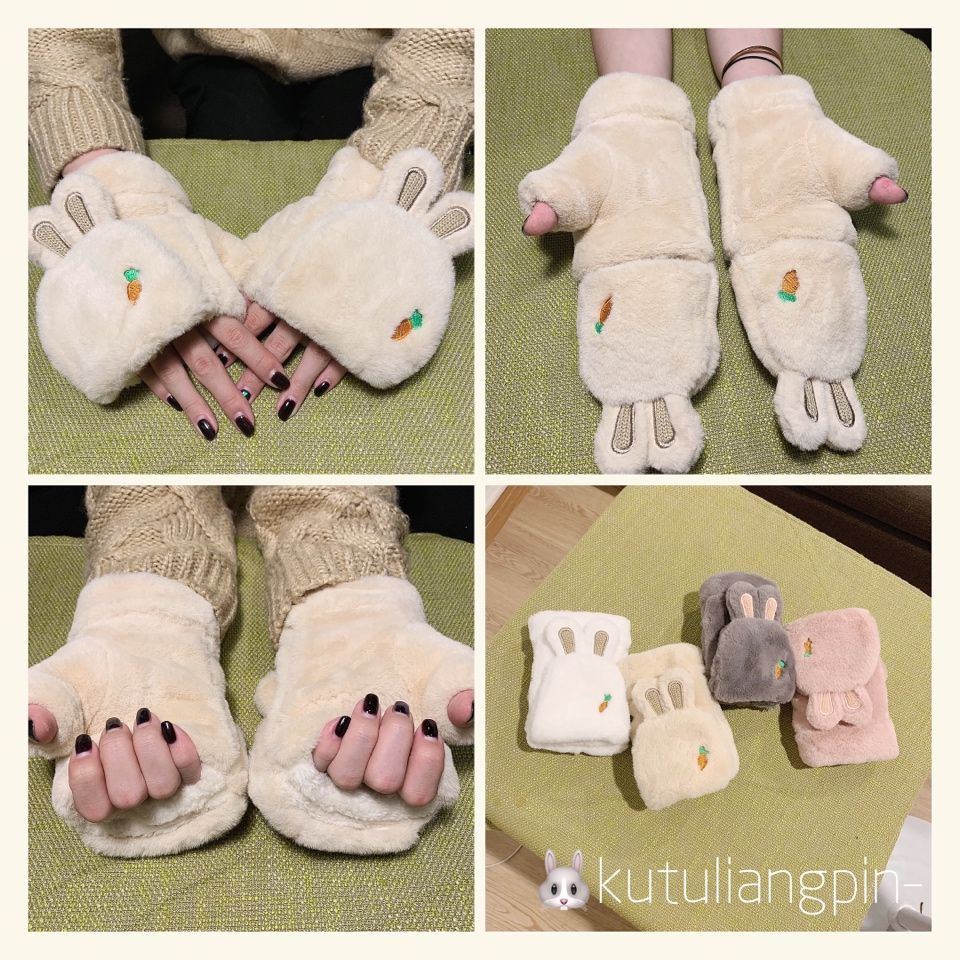 💖 💖Găng Tay Mùa Đông Bằng cotton Dày Dặn Dễ Thương Phong Cách Hàn Quốc Cho Nữ